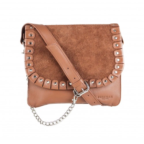 Bolsa de ombro em couro com...