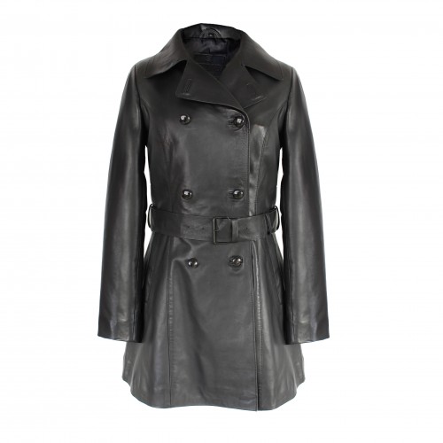 Trench coat curto com...