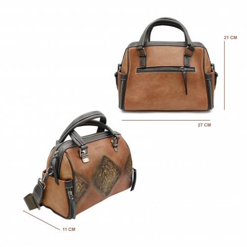 Bolsa de couro com alça dupla 27x21x11 cm MORAGA Zerimar - 10