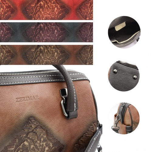 Bolsa de couro com alça dupla 27x21x11 cm MORAGA Zerimar - 12