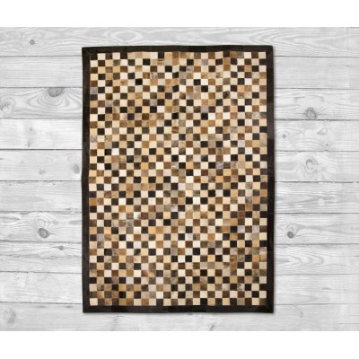 Tapete de couro patchwork 180x120 cm CHESS Zerimar - 3 Tapete de couro patchwork 180x120 cm CHESS Zerimar - 3