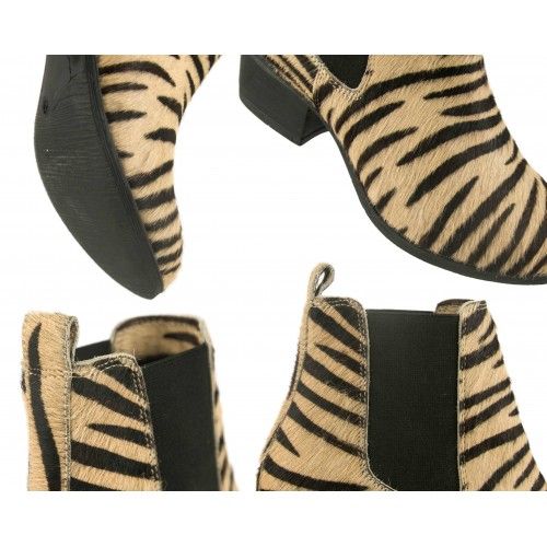 Botin de piel animal print con cierre elastico Zerimar - 4
