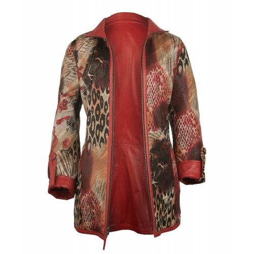 Chaqueta reversible de cuero larga con cierre de cremallera Zerimar - 2