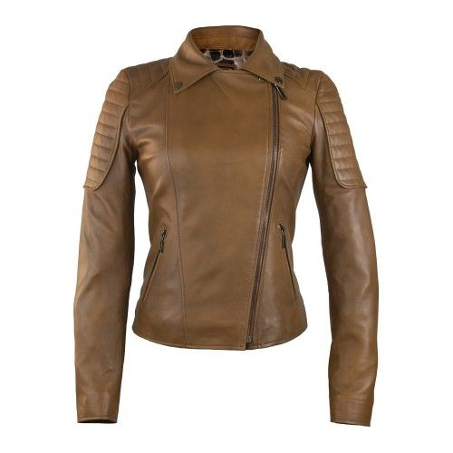 Chaqueta de cuero estilo biker con hombros acolchados para mujer Zerimar - 3