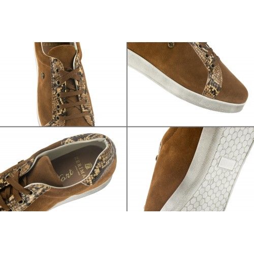 Sneakers de piel de colores con estampado de python Zerimar - 6