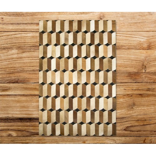 Tapete de patchwork de couro PLAST - vários tamanhos Zerimar - 3 Tapete de patchwork de couro PLAST - vários tamanhos Zerimar - 3